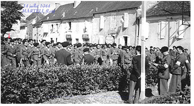 Défilé a Martel en juillet 1944